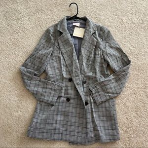 Showpo grey plaid oversized blazer